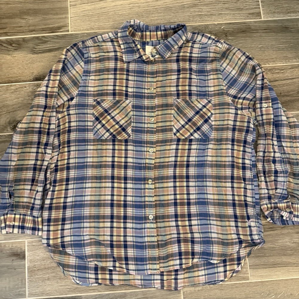 American Eagle Women's XXL Soft Vintage Boyfriend Classic Fit Plaid Shirt - Picture 1 of 10